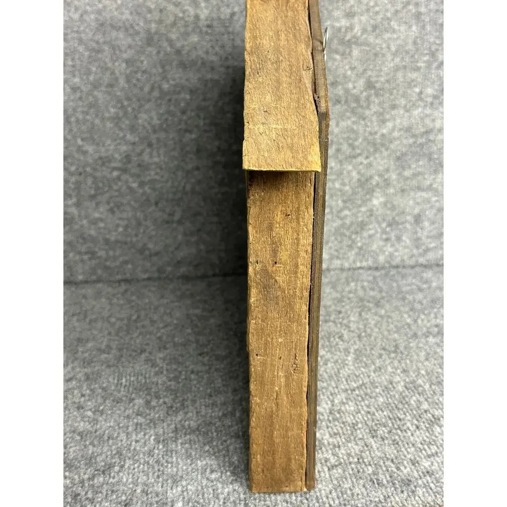 Vintage primitive wood trinket shelf house shape knick knacks display rustic 16”